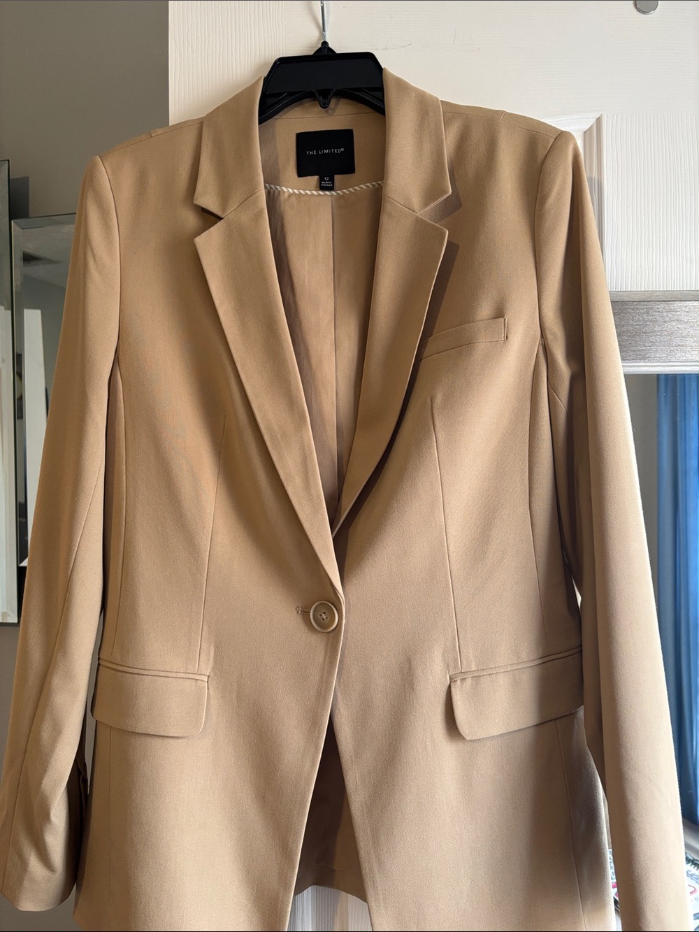 The Limited Beige/Tan Single-Button Blazer
